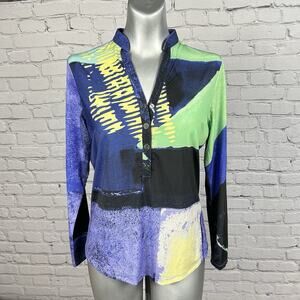 Jamie Sadock Sunsense Women XS Golf Top Long Sleeve Stretch Colorblock